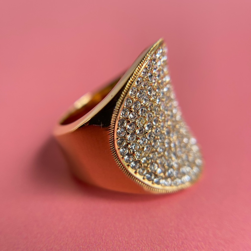 Pavé Cubic Zirconia Gold Cocktail Ring by Nordstrom